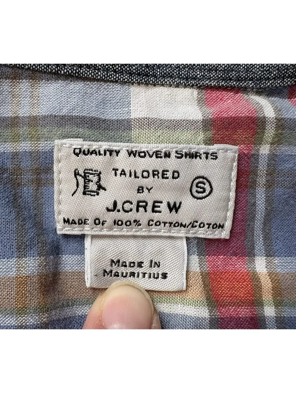 J.Crew Men's Tailored Plaid Button Down Shirt 100% Cotton Size Small
